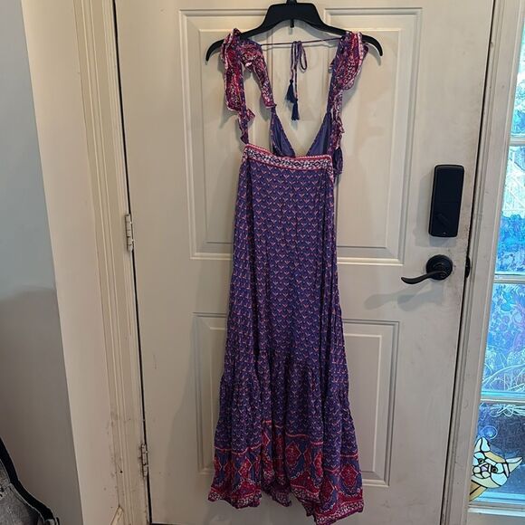 Incredibly Rare Spell Sunset Road Frill Purple and Red Maxi Dress - Picture 7 of 7